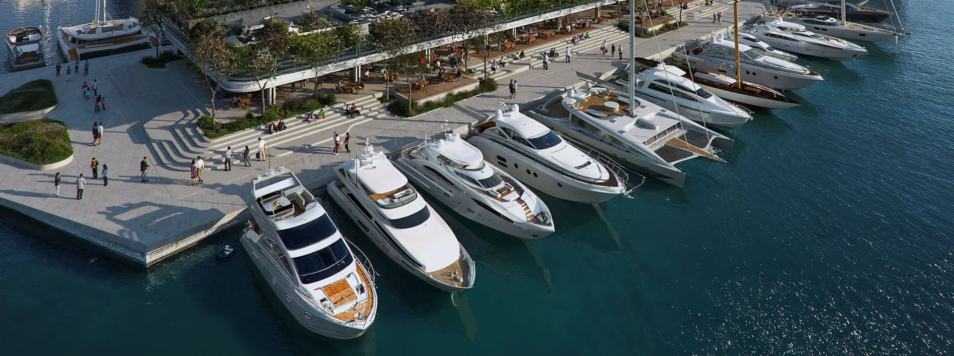 Batumi Yachts & Marina layihəsində nəzərdə tutulan sahilyanı ərazinin layihə şirkəti tərəfindən hazırlanmış vizuallaşdırması