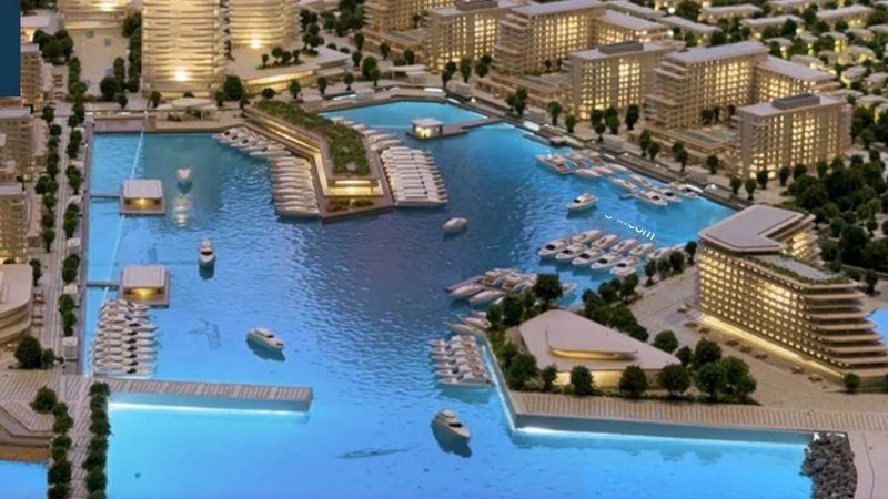 Inside the marina